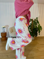 Pantalon gaze de coton imprimé soleil