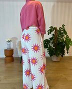 Pantalon gaze de coton imprimé soleil