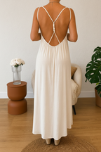 Robe dos nu Perle blanche Nalia