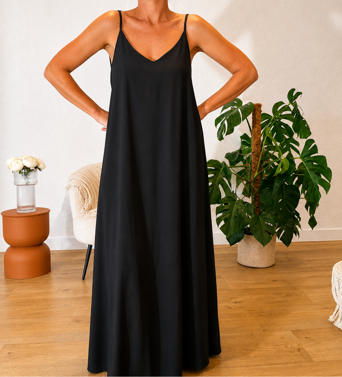 Robe dos nu Perle noire Nalia