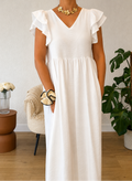 Robe longue bohème dos nu fluide blanche Lilly